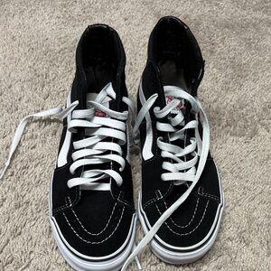 Vans Black and White Women's High-Top Skate Sneakers